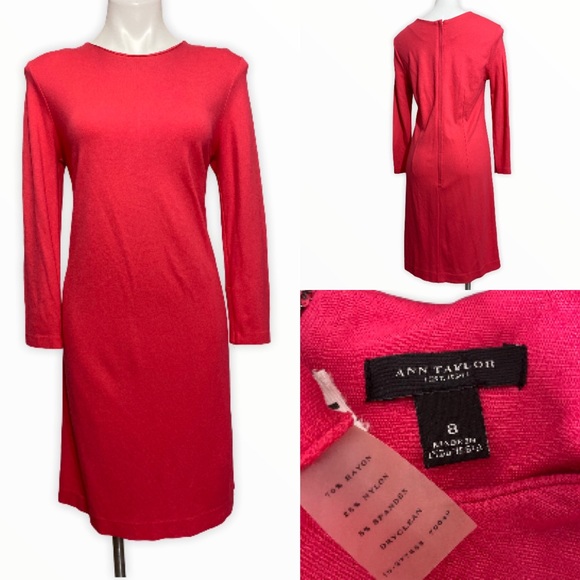 Ann Taylor Dresses & Skirts - Ann Taylor 8 pink 3/4 sleeve sheath dress